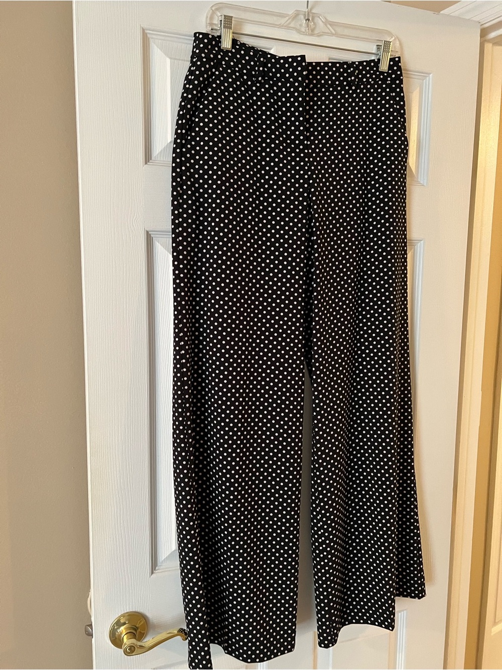 New York & Company Black and White Polka Dot Wide-Leg Pants